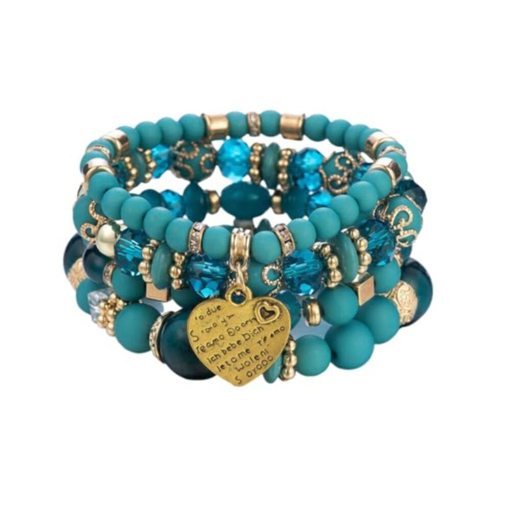 Bohemia Heart Charm Multi-Layer Beaded - Picture 6 of 7